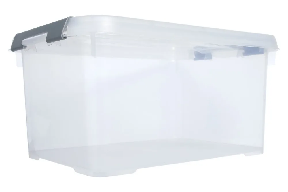 Curver Handy+ Box Transparent-Silber | 20 × 29 × 40 cm | 15 l