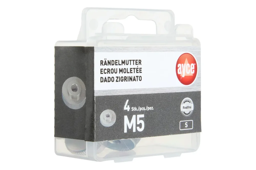 Ränderlmutter Edelstahl | M5 | 4 Stück