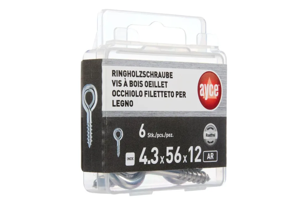 Ayce Ringholzschraube Rostfrei | 56 mm | ⌀ 4.3 mm