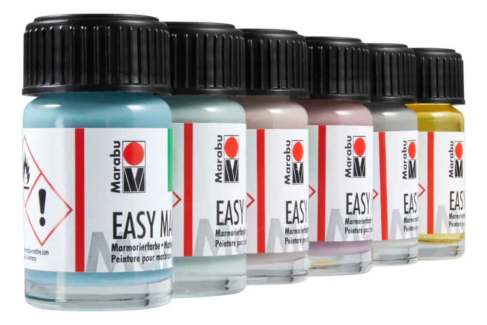 Marabu Marmorierfarbe Easy Marble Set Pastell | 6 × 15 ml