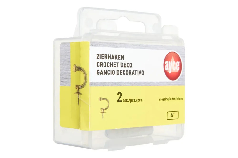 Ayce Zierhaken mit Dübel Messing
