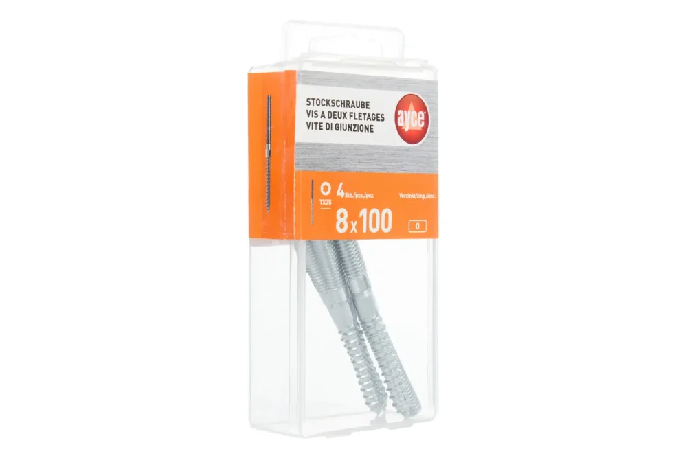 Ayce Stockschraube Verzinkt | M10 × 100 mm