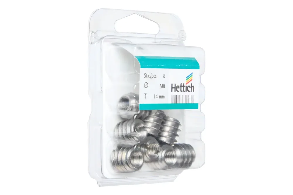 Hettich Stahl-Eindrehmuffe | 8 Stück