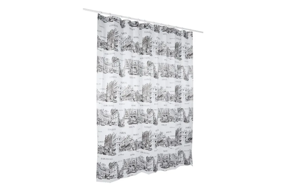 Spirella Duschvorhang Plastik Places Skyline | 200 × 180 cm