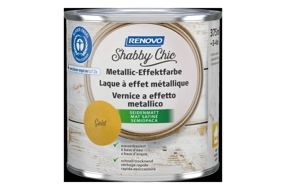 Renovo Metallic-Effektfarbe Shabby Chic Gold | 375 ml