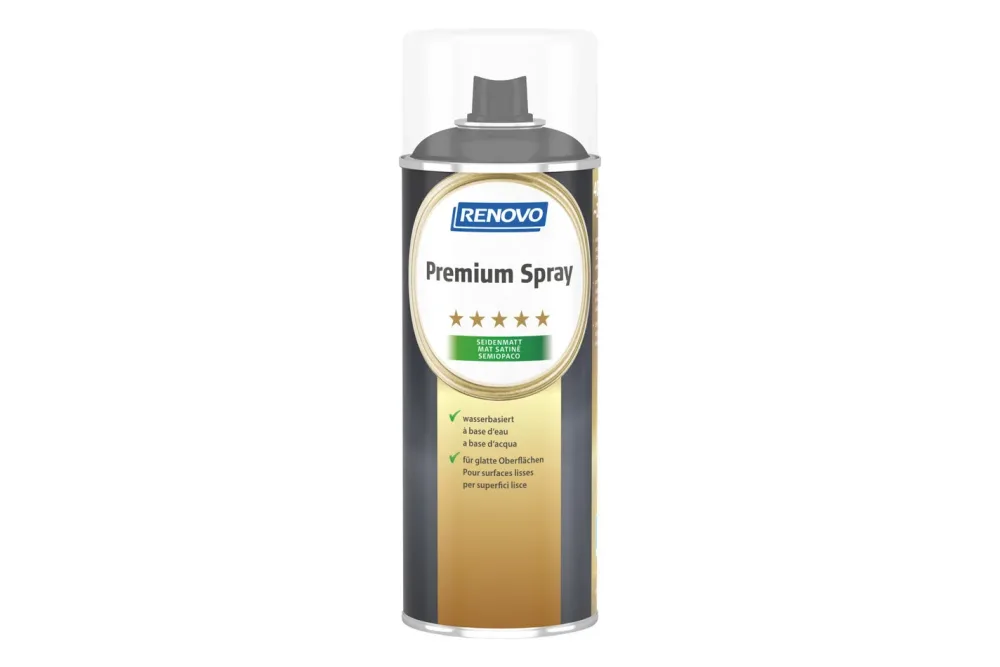 Renovo Premium Spray Seidenmatt Schwarz RAL 9017 | 0.4 l