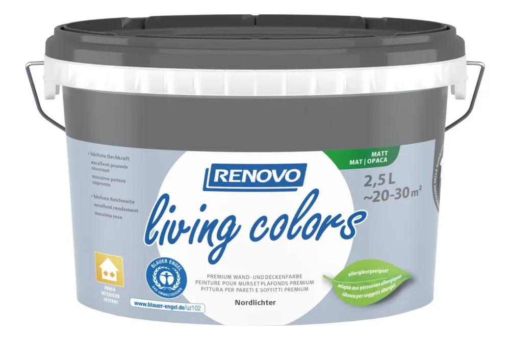 Renovo Living Colors Wand- und Deckenfarbe Nordlichter | 2.5 l