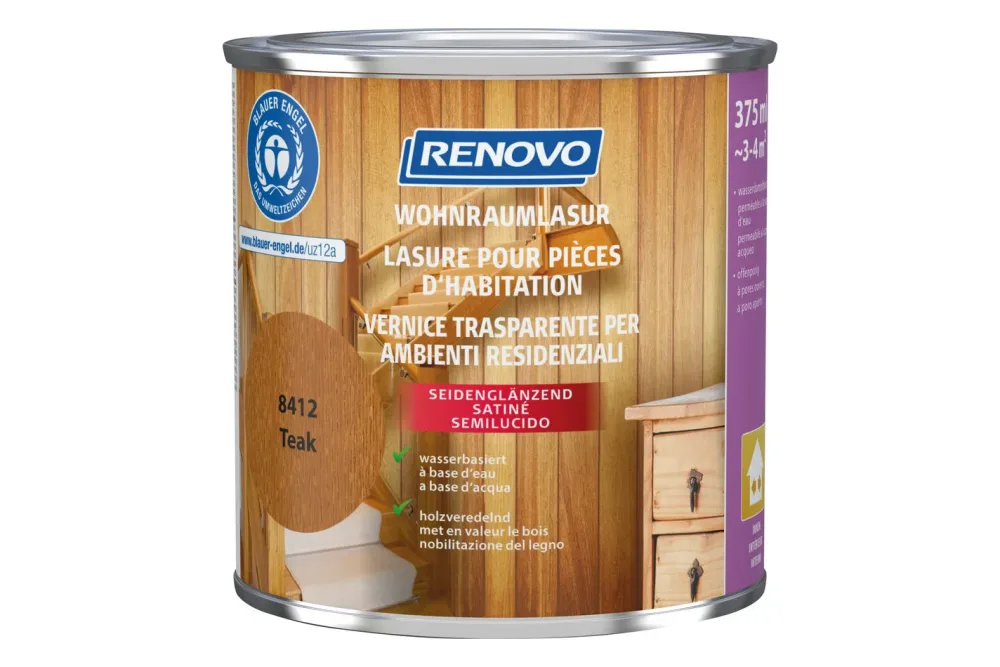 Renovo Wohnraumlasur | Teak | 0.375 l | Seidenglanz
