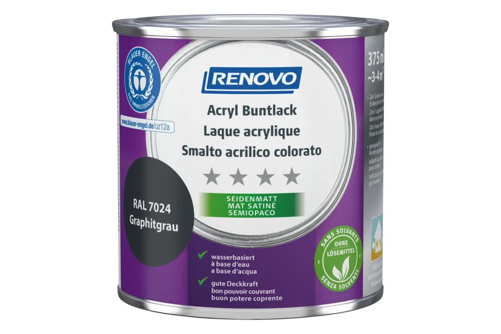 Renovo Acryl-Buntlack Seidenmatt RA l 7024 | 375 ml