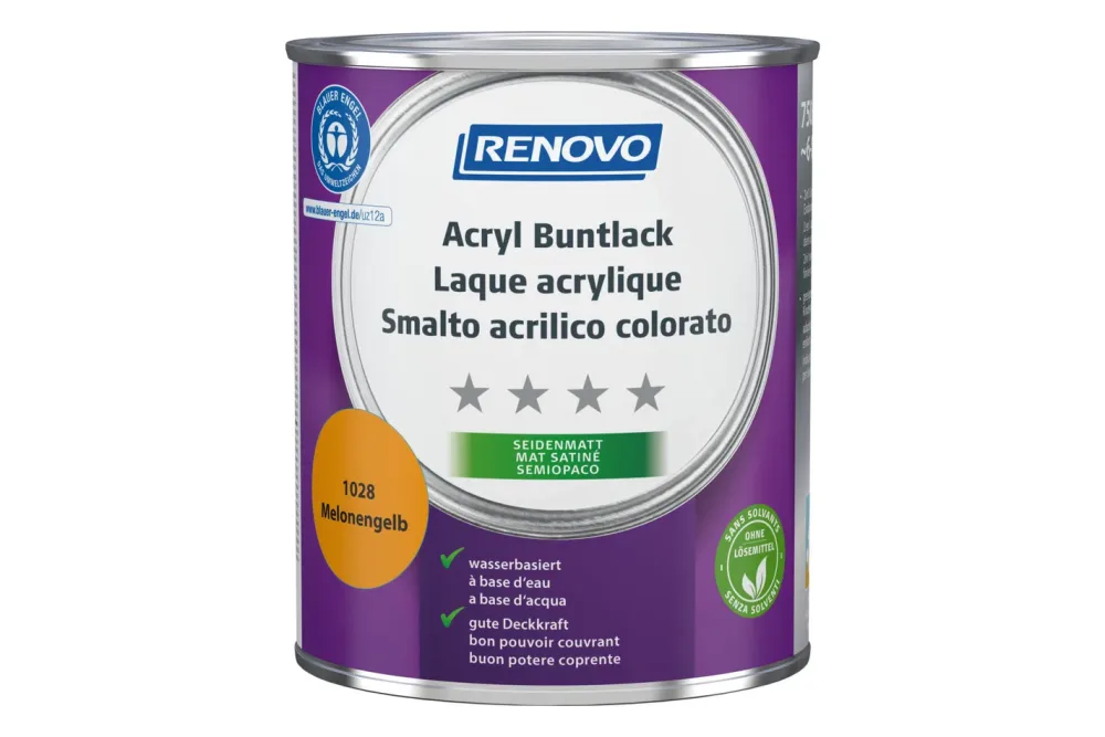 Renovo Acryl Buntlack Melonengelb Seidenmatt | 750 ml