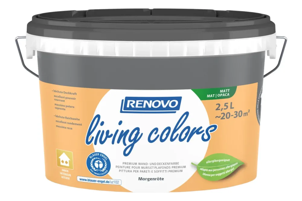 Renovo Living Colors Wand- und Deckenfarbe Morgenröte | 2.5 l