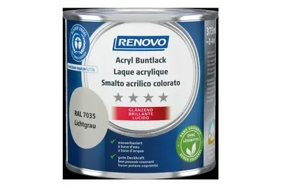 Renovo Acryl-Buntlack RAL 7035 Lichtgrau Glänzend | 0.4 l