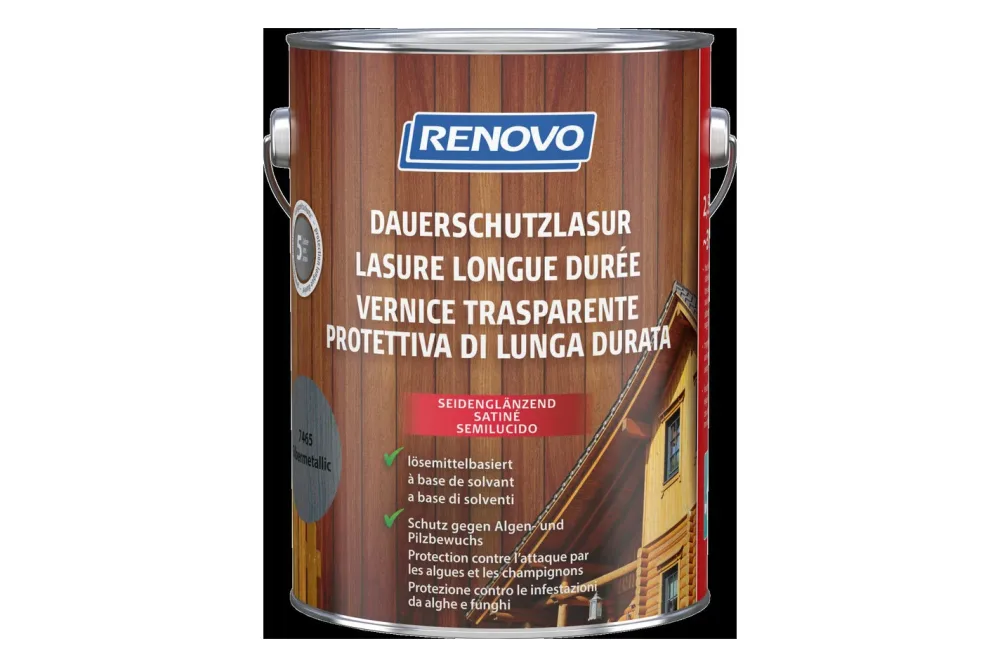 Renovo Dauerschutzlasur | Silbermetallic | 2.5 l | Seidenglanz