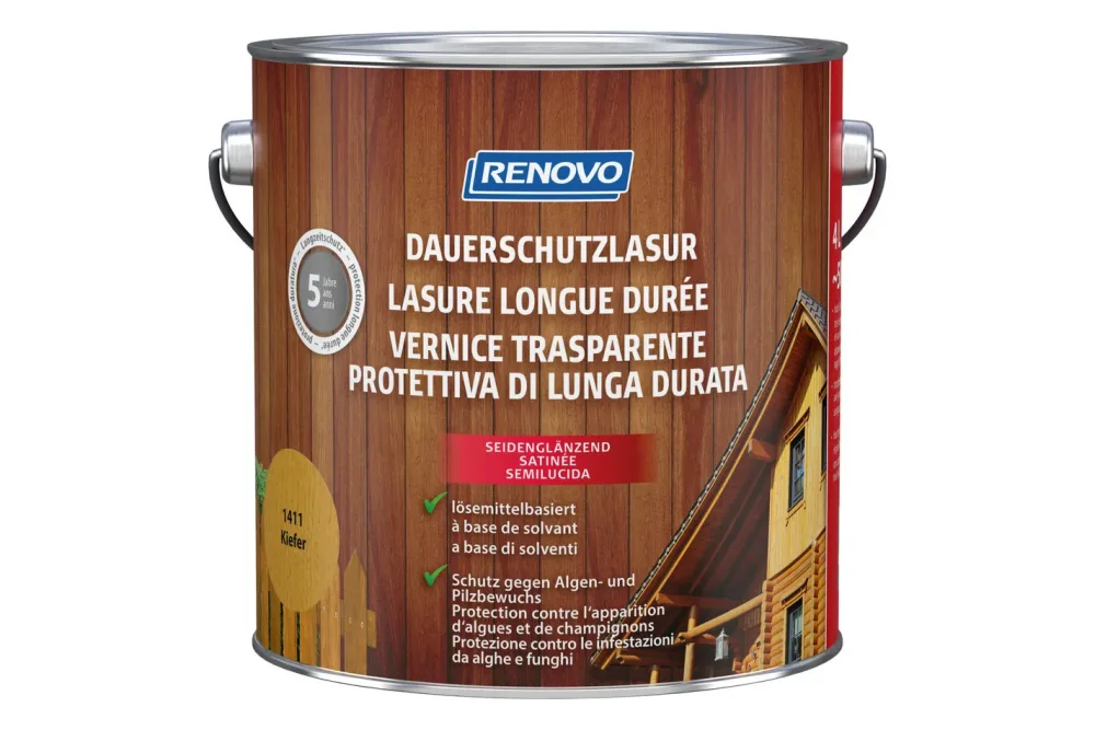 Renovo Dauerschutzlasur | Kiefer | 4 l | Seidenglanz