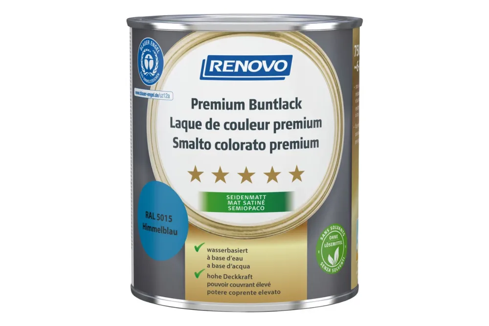 Renovo Premium Buntlack Himmelblau RA l 5015 | 750 ml