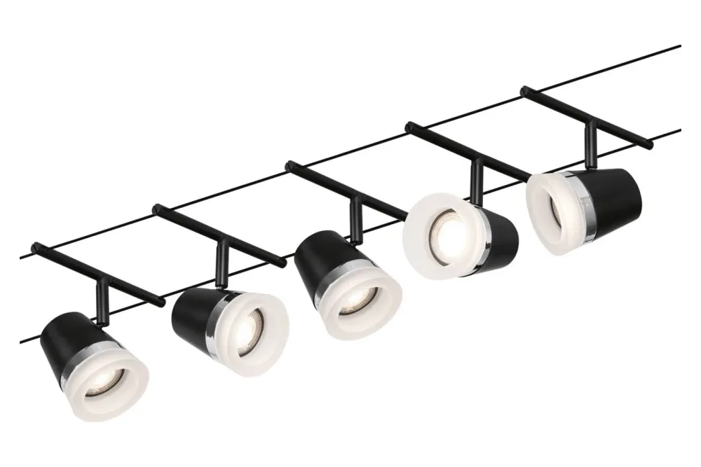 Paulmann LED-Seilsystemleuchte Cone Mattschwarz | 16 × 1000 cm