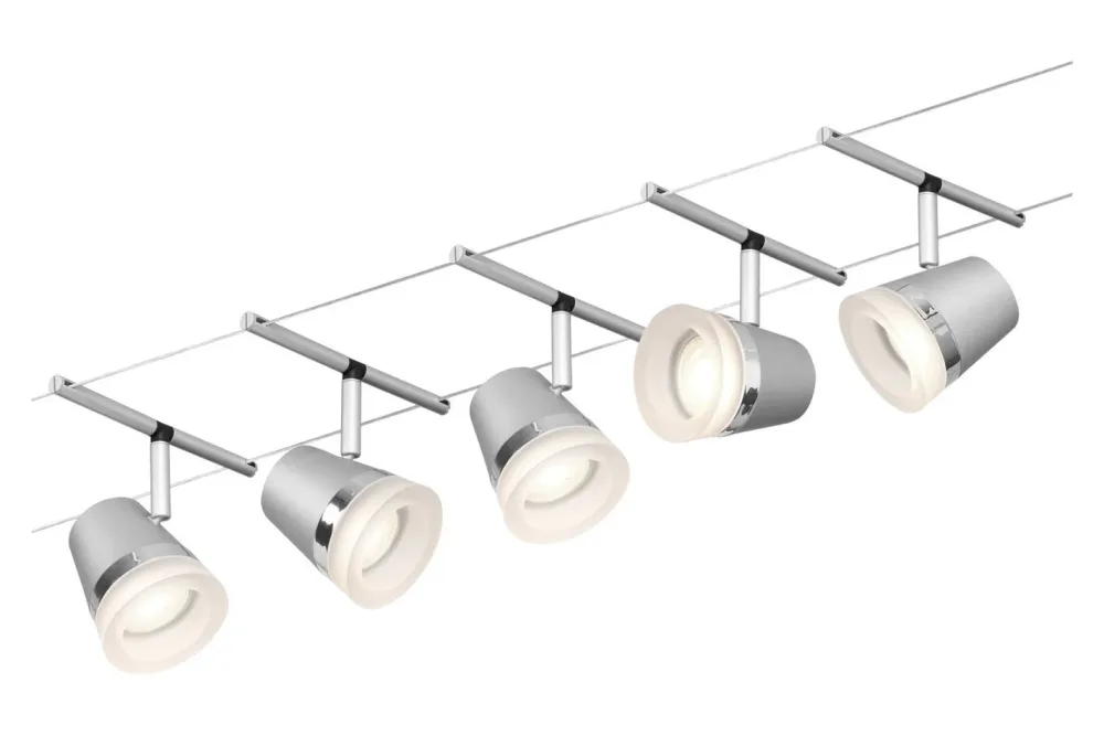 Paulmann LED-Seilsystemleuchte Cone Silber | 16 × 1000 cm