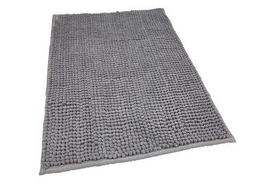 Chenille-Badteppich Grau | 40 × 60 cm