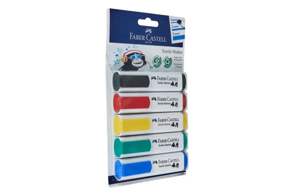 Faber Castell Textilmarker Basisn | 5 Stück