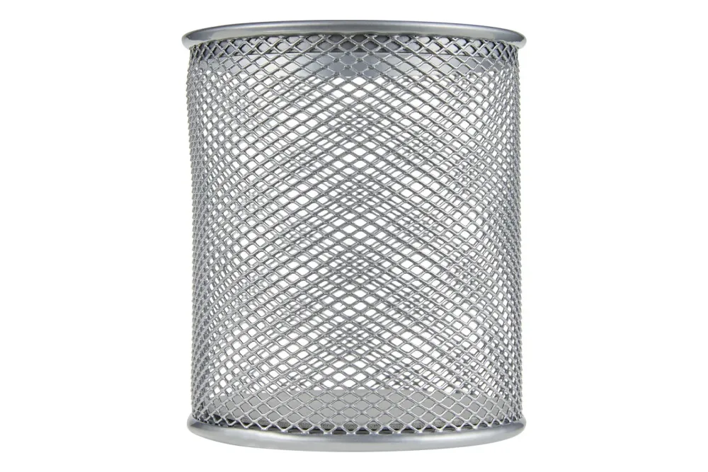 Bleistiftbecher Mesh Grau | 9.5 × 8 × 8 cm