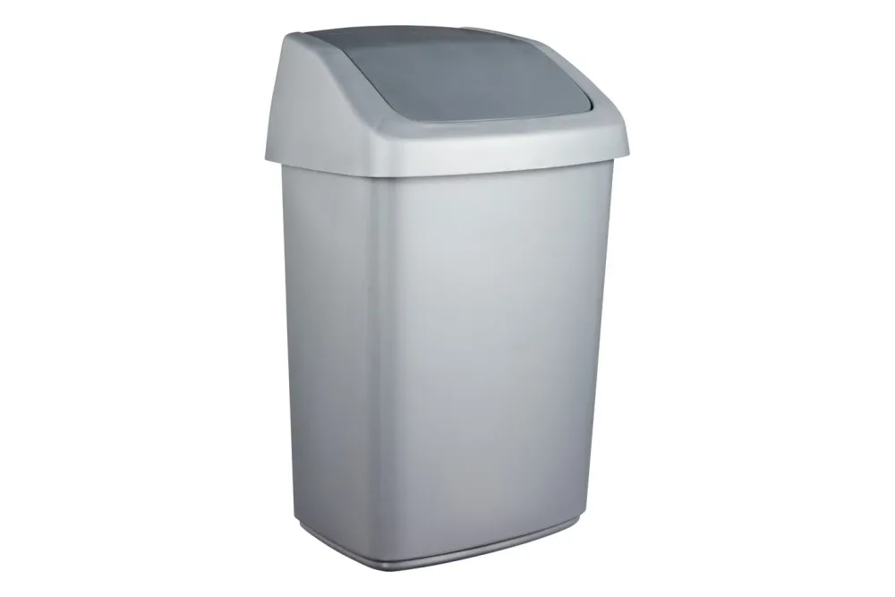 Curver Abfalleimer Swing Anthrazit | 37.3 × 19.8 × 24.6 cm | 10 l