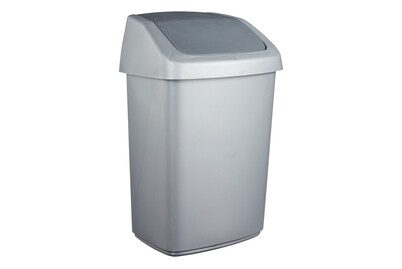 Curver Abfalleimer Swing Anthrazit | 37.3 × 19.8 × 24.6 cm | 10 l