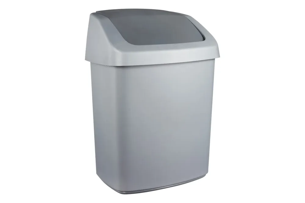Curver Abfalleimer Swing Anthrazit | 41.8 × 24.8 × 30.6 cm | 15 l