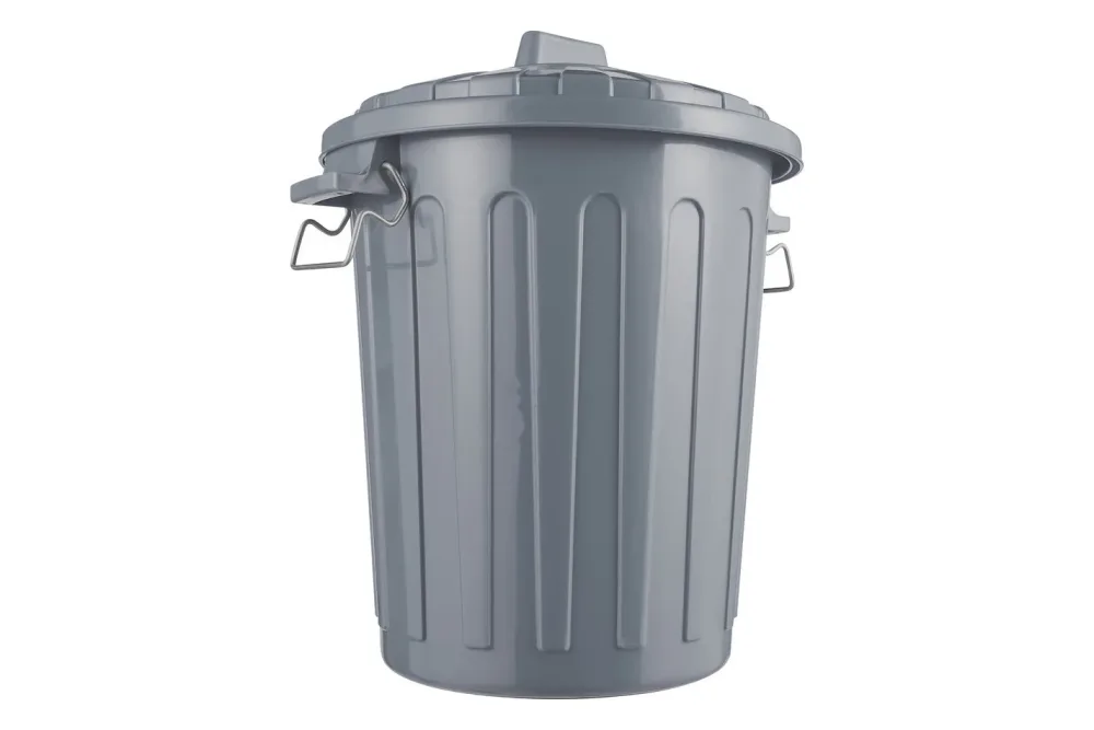 Curver Abfalltonne Metall-Kunststoff-Grau | 57 × 49 × 43 cm | 46 l