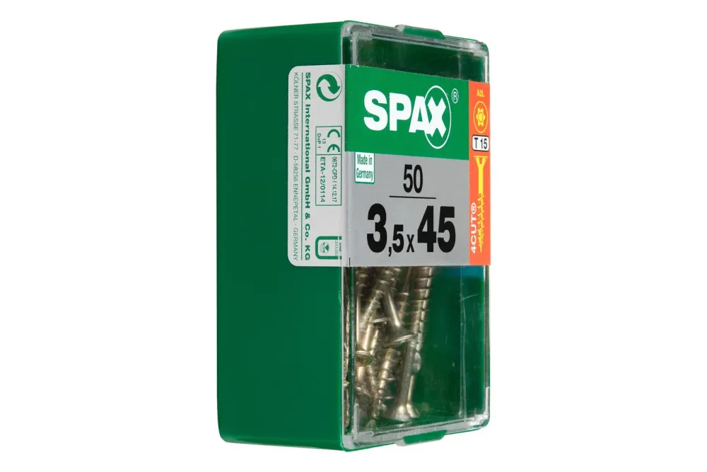 Spax Senkkopf-Holzschraube Torx | 3.5 × 45 mm | T15 | T20