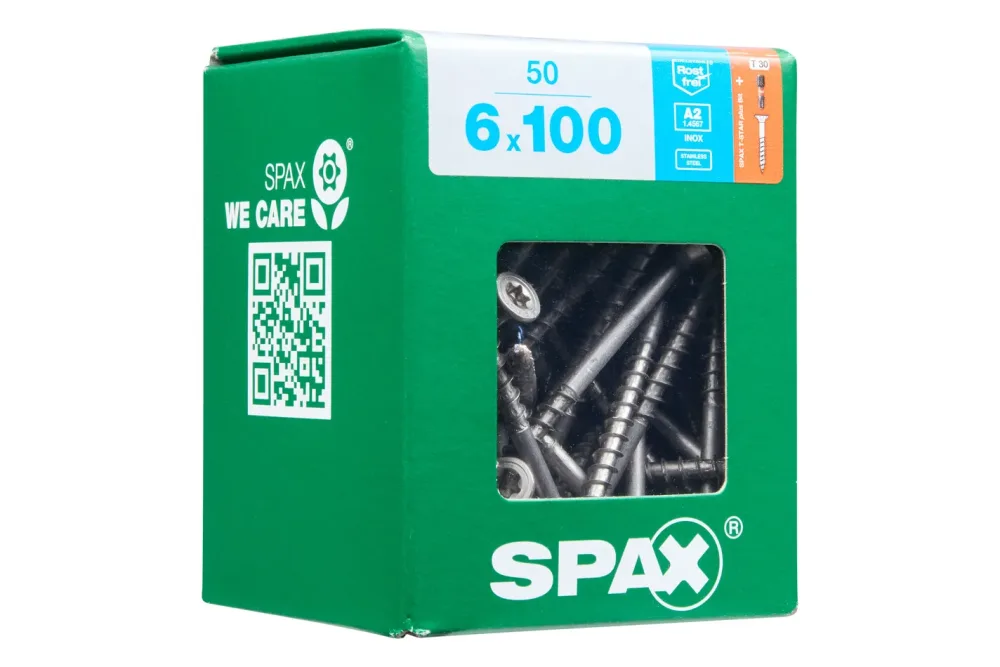 Spax Torx-Holzschraube | 6 × 100 mm | A2 Edelstahl