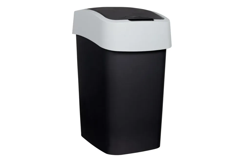 Curver Abfalleimer Flip Bin Grau | 47 × 26 × 34 cm | 25 l