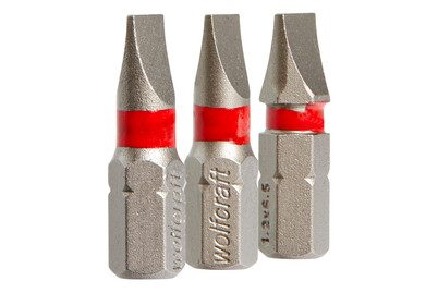 Schlitz-Bit 5.5 mm, 6.5 mm Wolfcraft S2-Stahl gestrahlt, zähhart C 6.3 3 St.