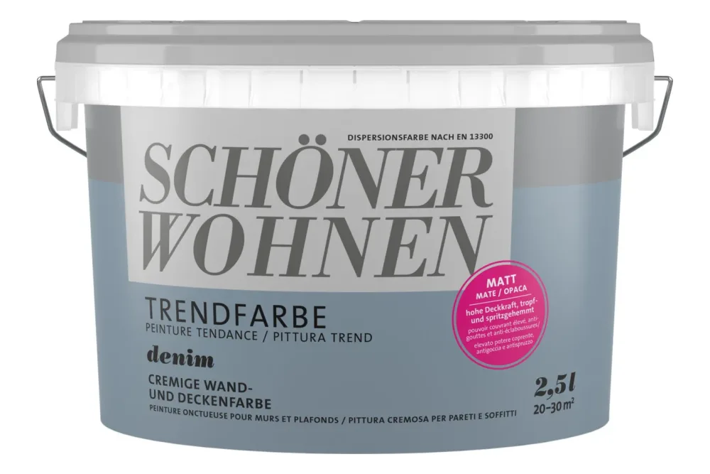 Schöner Wohnen Farbige Dispersion Trendfarbe Blau | 2.5 l