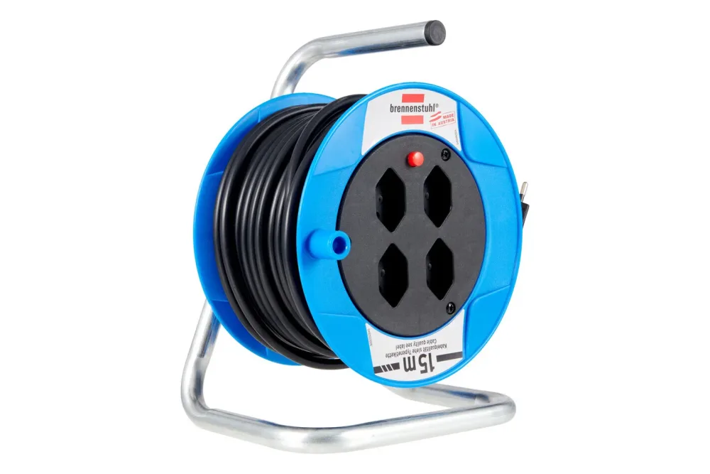Brennenstuhl 1079172 Kabeltrommel 15 m Schwarz Schweiz-Stecker