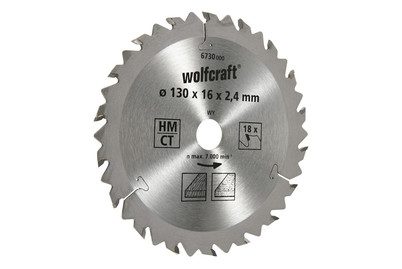 Wolfcraft 6730000 Hartmetall Kreissägeblatt 130 x 16 mm Zähneanzahl: 18 1 St.