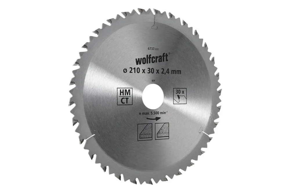 Wolfcraft 6737000 Hartmetall Kreissägeblatt 210 x 30 mm Zähneanzahl: 30 1 St.
