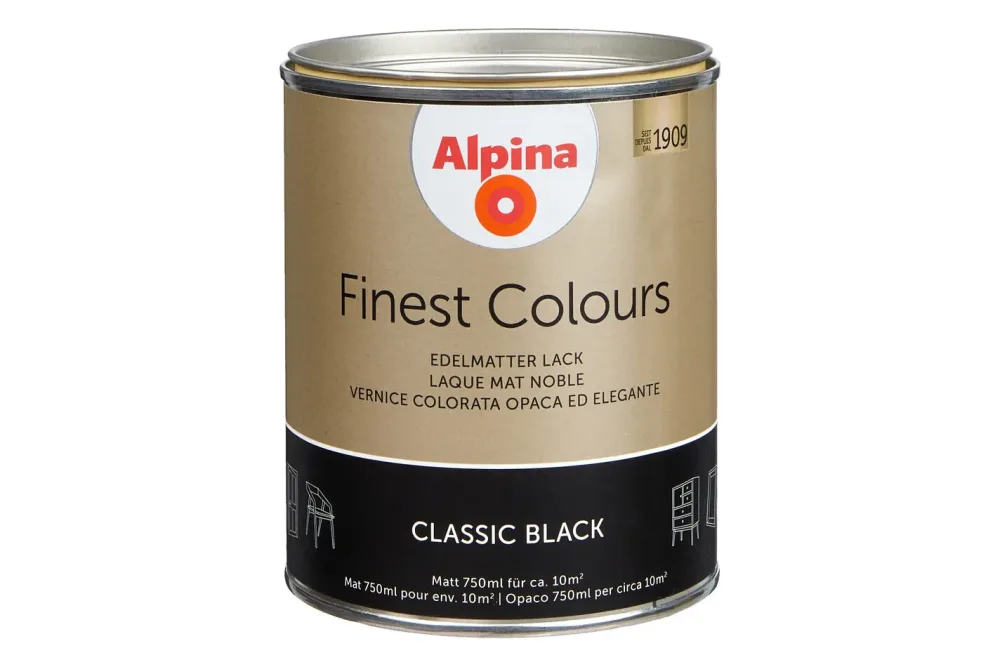 Alpina Lack Finest Colours Classic Black | 0.75 l | Matt