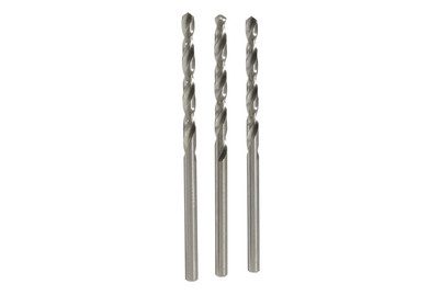 Wolfcraft 7545010 HSS Metall-Spiralbohrer 3 mm Gesamtlänge 61 mm geschliffen DIN 338 Zylinderschaft 3 St.