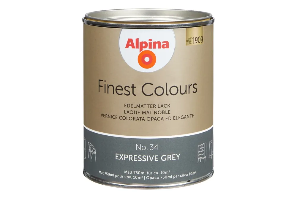 Alpina Lack Finest Colours Expressive Grey | 0.75 l | Matt
