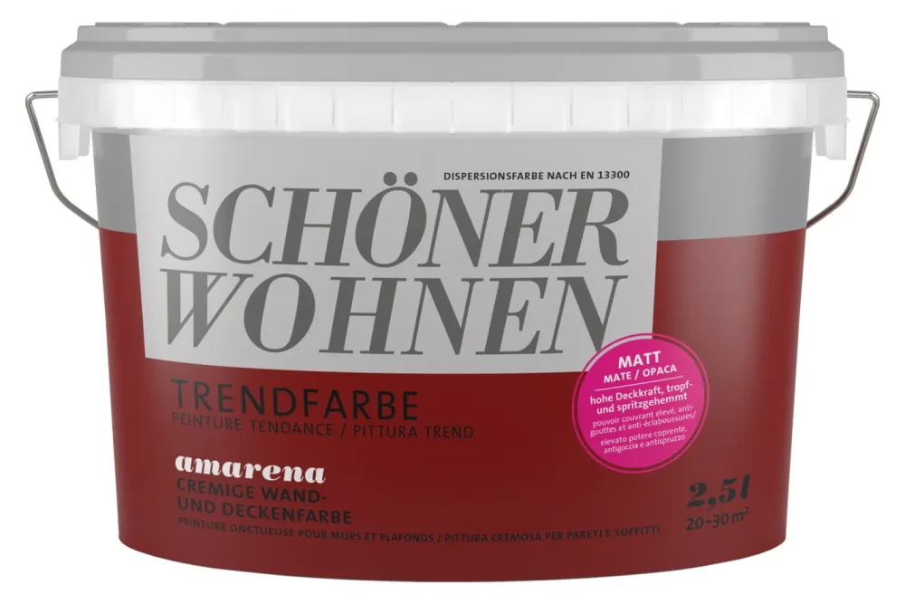 Schöner Wohnen Farbige Dispersion Trendfarbe Rot | 2.5 l