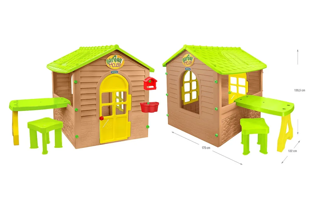 Mochtoys Gartenspielhaus mit Tisch | 175 × 122 × 120.5 cm