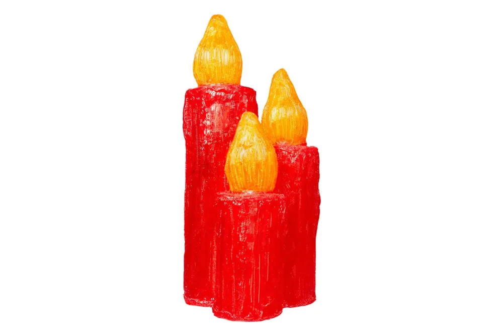 LED 3er Set Kerzen rot Acryl Ip55
