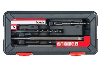 kwb 109166 40CR-Stahl Meißel-Set 6teilig 5 mm, 6 mm, 8 mm, 10 mm SDS-Plus 1 Set