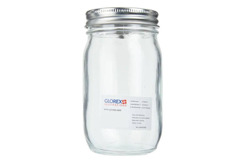 Glorex Glas mit Deckel | 13.5 × 7 cm | 420 ml