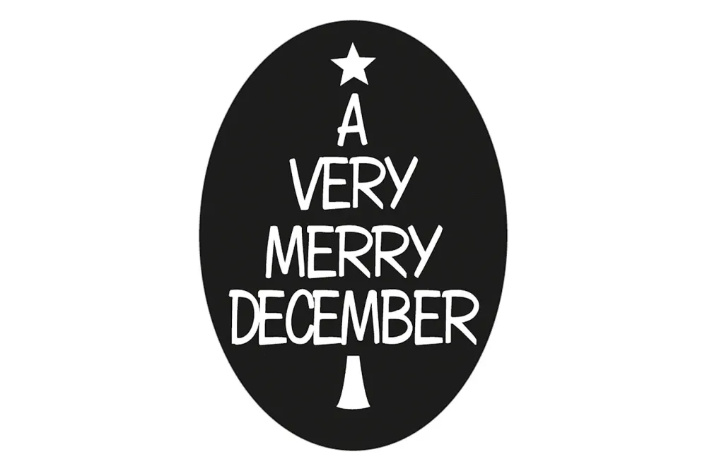 Rayher Label A Very Merry December Oval | 5.5 × 4 cm