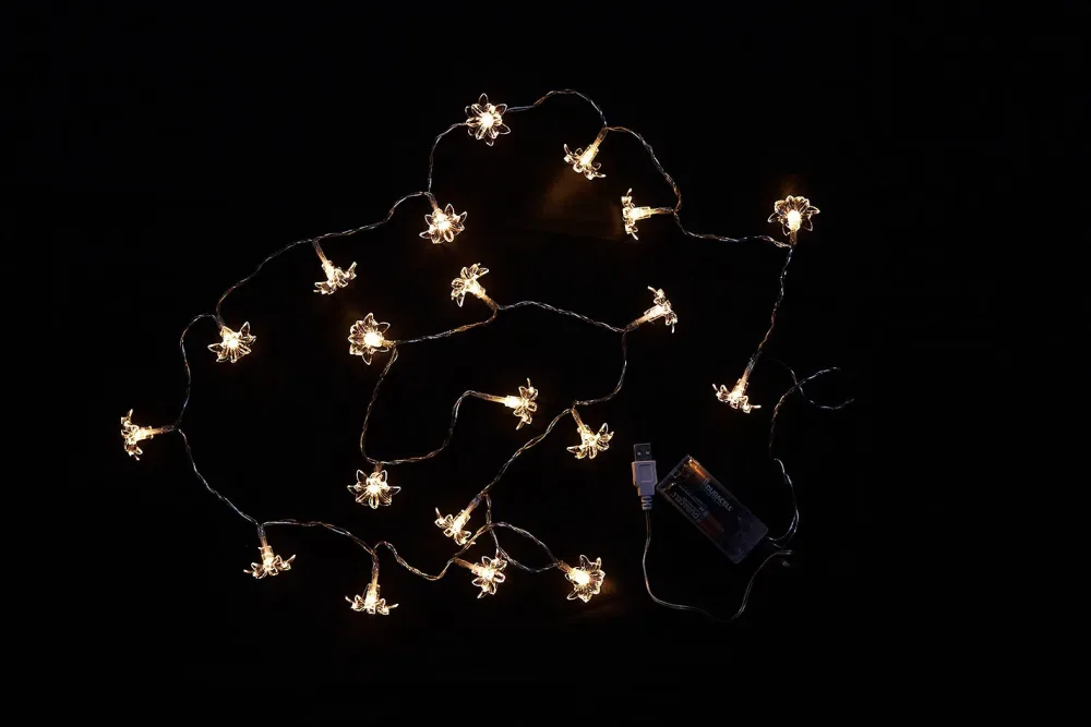 Acrylblumenkette transparent 20 LED