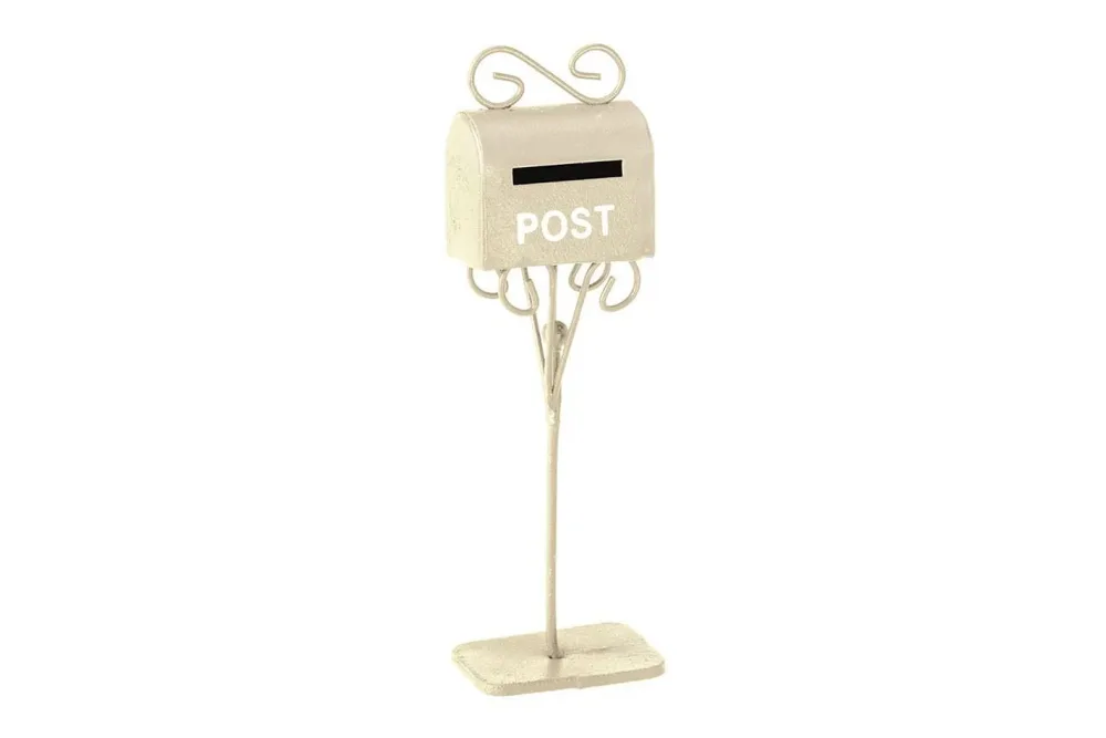 Glorex Mini-Gardening Briefkasten Creme | 3 × 2 × 11 cm