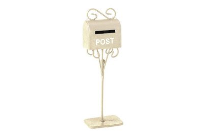 Glorex Mini-Gardening Briefkasten Creme | 3 × 2 × 11 cm