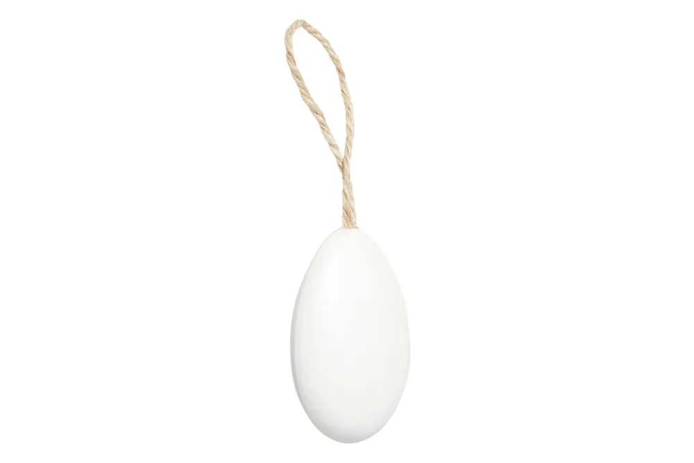 Kunst St. Ei z. Aufhängen flach weiss unbemalt 6 cm 1 St