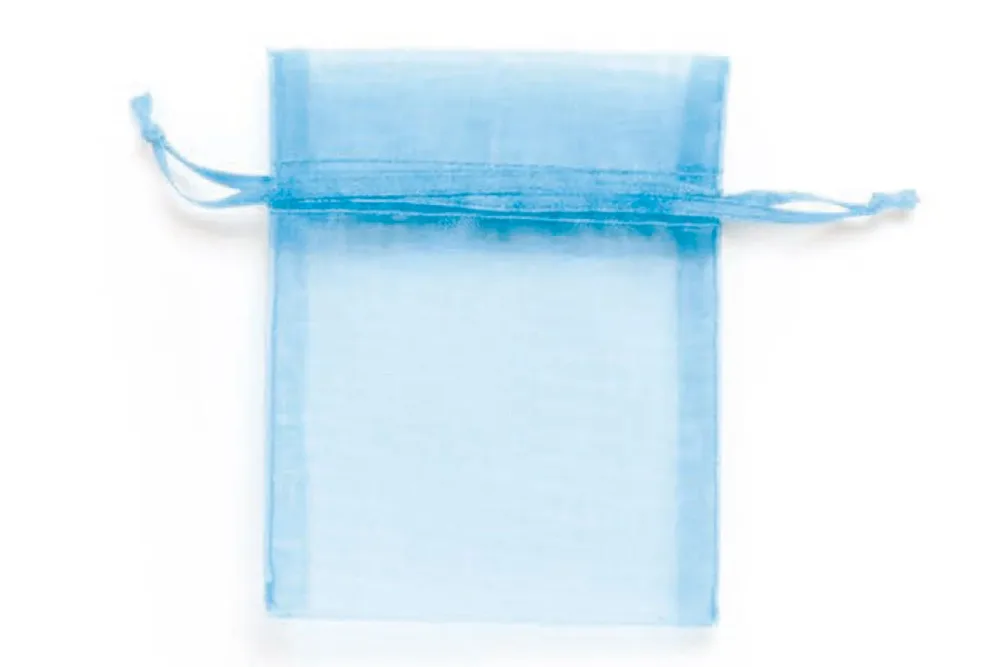 Glorex Organzasäckchen Hellblau | 8 × 10 cm | 6 Stück